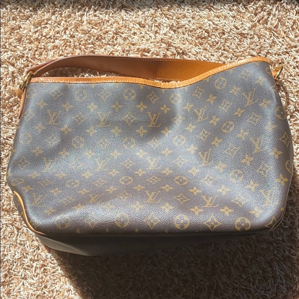 Louis Vuitton Delightful PM Monogram Canvas Shoulder Bag in Brown and Tan